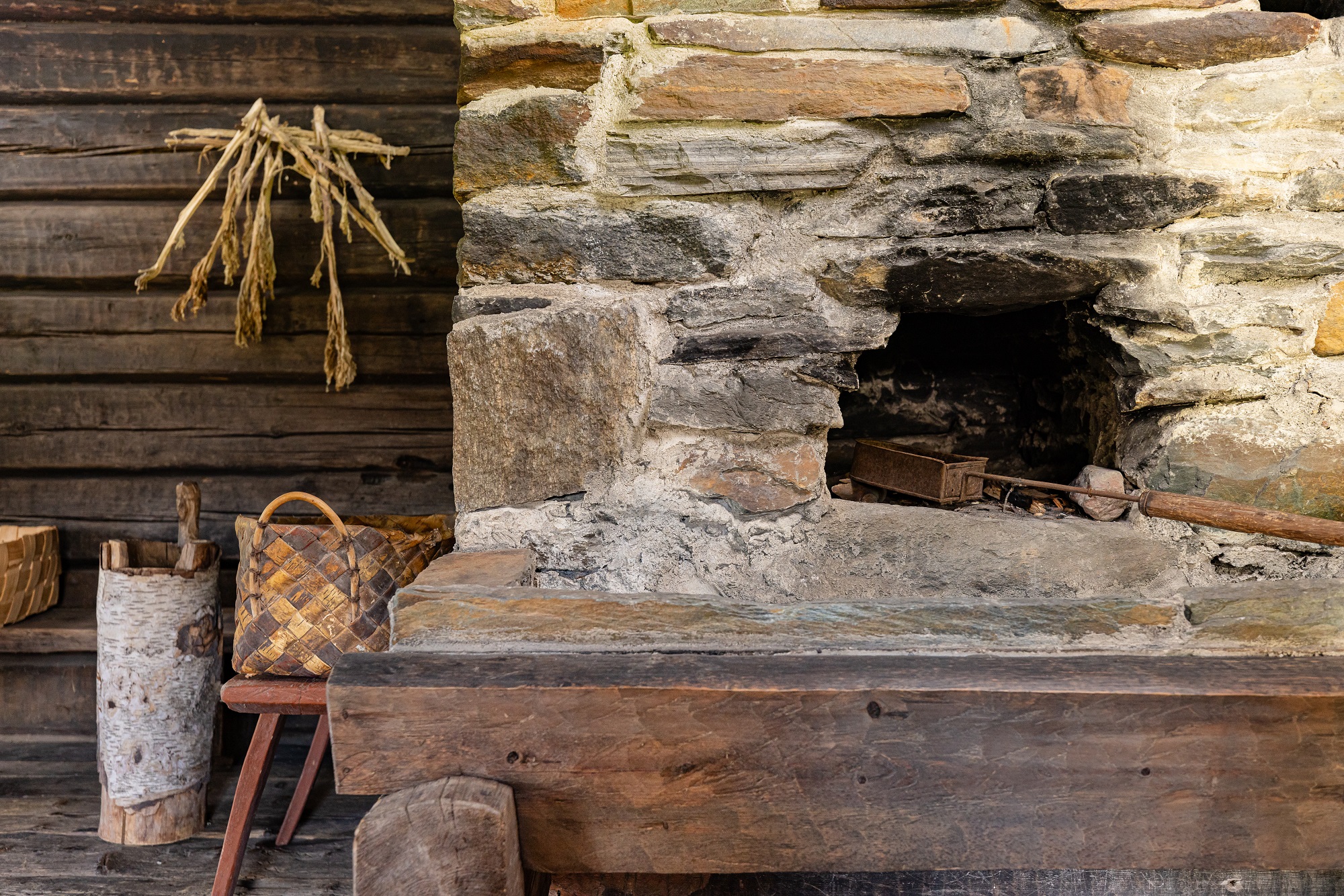 The huge oven was the heating system and the stove at the same time.